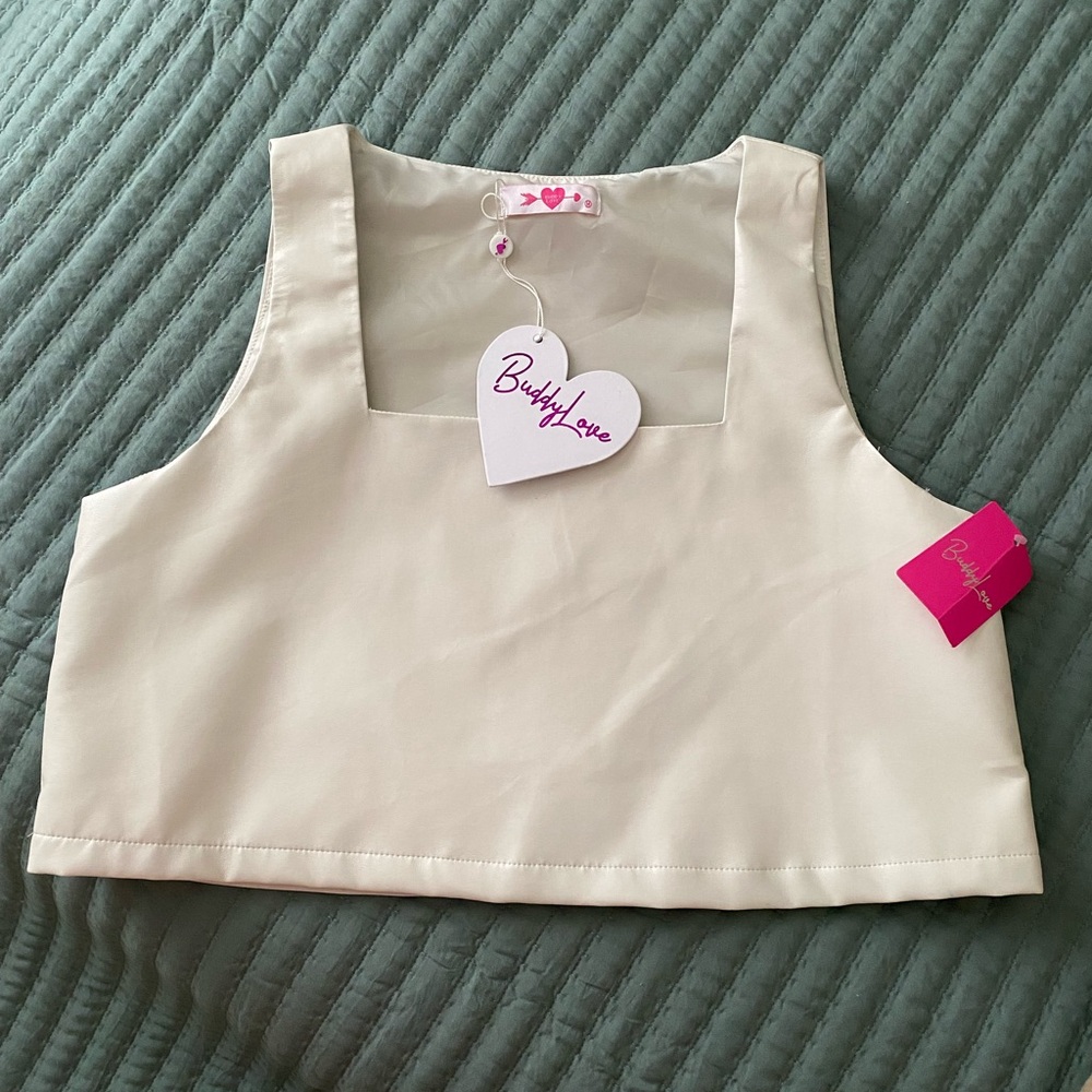 Buddy Love Vegan Leather Cropped Tank Top